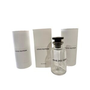 Louis Vuitton Rose des Vents Empty 100ml Perfume Bottle w/ Box & 2 Cases 4 Items